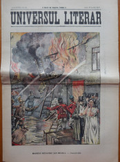 Ziarul Universul Literar ,nr. 16 , 1911 , Incendiul din Braila , cromolitografie foto