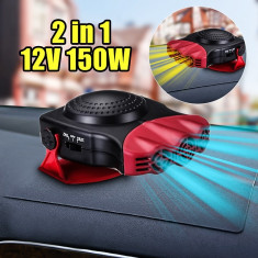 Aeroterma Auto 2-in-1, Cald sau Rece, Incalzire Rapida si Dezghetare Geamuri, 12V, Putere 150W, cu mufa de bricheta foto