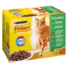 Plicule?e FRISKIES - carne ?i pe?te in sos, 12 x 100 g foto