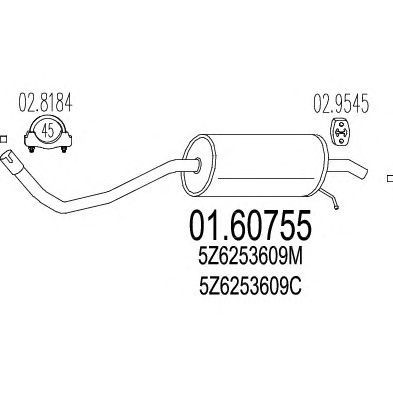Toba esapament finala Vw Fox (5z1, 5z3) 1.2 MTS - 01.60755 Toba esapament finala Vw Fox (5z1, 5z3) 1.2 MTS - 01.60755