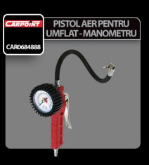 Pistol aer pentru umflat cu manometru profesional Carpoint - CRD-CAR0684888 foto