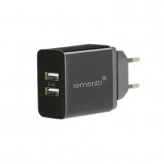 Incarcator retea Lemontti LIR2UN24A 2.4A Dual USB Negru foto