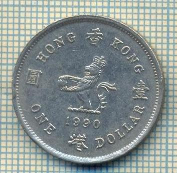 11931 MONEDA - HONG KONG - 1 DOLLAR - ANUL 1990 -STAREA CARE SE VEDE foto