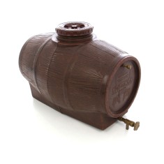 Butoi plastic alimentar, pentru vin Mantzaris, cu capac, 400 litri, maro D 80 cm foto