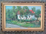 Pictura / Tablou -peisaj cu casa - de Podolyak Vilmos, Peisaje, Ulei, Impresionism