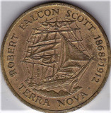 Medalie 38 mm Exploratori Antarctica R.Falcon Scott+Sir Ernest Shackleton, Australia si Oceania