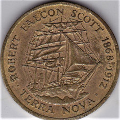 Medalie 38 mm Exploratori Antarctica R.Falcon Scott+Sir Ernest Shackleton