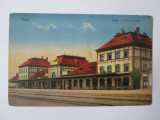 Carte postala gara Teius,necirculata 1931, Printata
