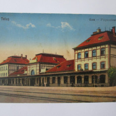 Carte postala gara Teius,necirculata 1931