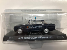 Macheta Alfa Romeo Giulia 1600 Super - 1972 CARABINIERI scara 1:43 foto