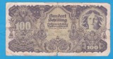 (1) BANCNOTA AUSTRIA - 100 SCHILLING 1945, MAI RARA, CU FISURI