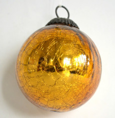 Glob Vechi din Sticla Grea Ornament de Craciun Auriu foto