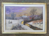 Cumpara ieftin Pictura / tablou peisaj de iarna cu capita de fan - de Podolyak Vilmos, Peisaje, Ulei, Impresionism