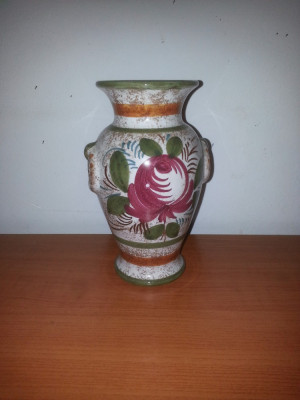 Vaza majolica ceramica handmade, Italia- Deruta Inaltime 15 cm foto