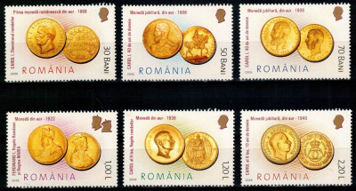 Romania 2006, LP 1710, Monede romanesti de aur, seria, MNH! LP 7,10 lei foto