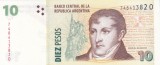 Bancnota Argentina 10 Pesos (2003) - P354 UNC ( serie O )