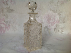 Flacon parfum foarte vechi, cristal taiat manual foto