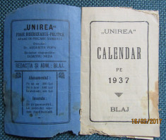 CALENDARUL DE LA BLAJ 1937.Director Augustin Popa/redactor Dumitru Nedea. foto