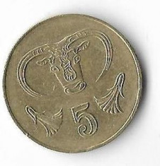 Moneda 5 cents 2001 - Cipru foto
