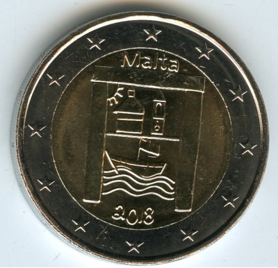 moneda 2 euro comemorativa MALTA 2018_Copiii și solidaritatea, UNC foto