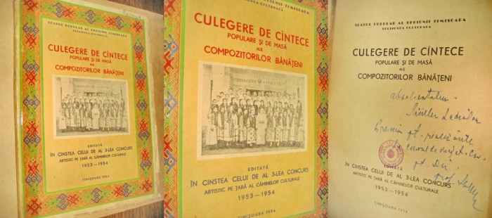 Culegere Cantece epoca comunista compozitori banateni Timisoara 1954.