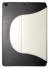Husa tip carte cu capac detasabil cu stand alb+negru pentru Apple iPad Air foto