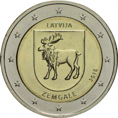 NOU - Letonia moneda 2 euro 2018 - Regiunea Zemgale - UNC foto