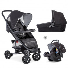 Set Carucior Malibu 4 Trio Set Black Silver foto