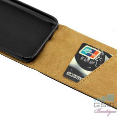 Husa Flip cu Stand si Fereastra Samsung Galaxy J3 Pro / J3 / J330 Neagra cu Slot Card foto