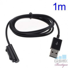 Cablu Incarcare Sony Xperia Z3 D6603 Magnetic Aluminiu Negru foto