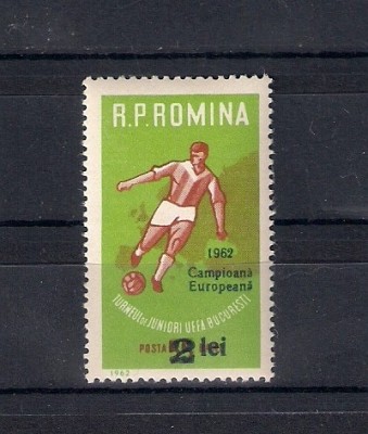 ROMANIA 1962 - TURNEUL DE JUNIORI UEFA - SUPRATIPAR, MNH - LP 546 foto