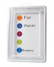 Husa bumper transparent+alb pentru Apple iPad Air foto