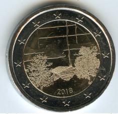 moneda 2 euro comemorativa FINLANDA 2018_Cultura finlandeza a Saunei, UNC foto