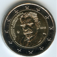 moneda 2 euro comemorativa GRECIA 2018_moartea lui Kostis Palamas - UNC foto