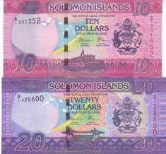 Bancnota Insulele Solomon 10 si 20 Dolari (2017) - PNew UNC ( set x2 ) foto