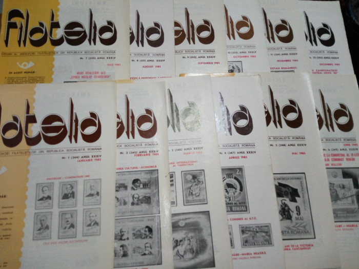 Revista filatelia-1985-set complet 12 numere