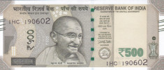 Bancnota India 500 Rupii 2017 - P114f UNC ( litera A ) foto