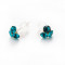 Cercei argint cu cristale Swarovski trifoi mic blue zircon