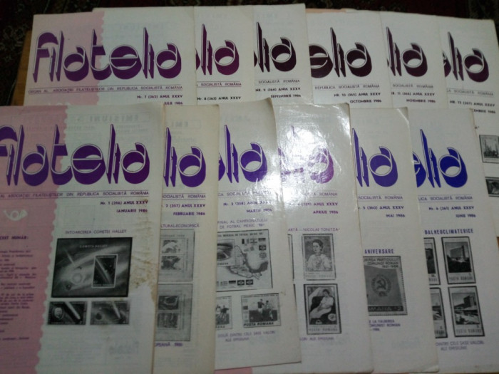 Revista filatelia-1986-set complet 12 numere