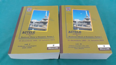 ACTELE PUBLICATE &amp;Icirc;N MONITORUL OFICIAL AL ROM&amp;Acirc;NIEI *DEC. 1989- IAN. 2003/2 VOL. * foto