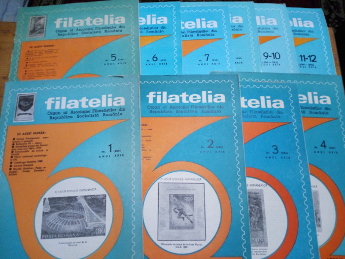 Revista filatelia-1980-set complet 12 numere