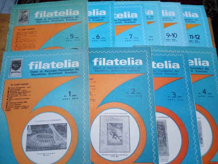 Revista filatelia-1980-set complet 12 numere