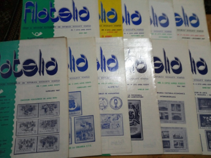 Revista filatelia-1987-set complet 12 numere