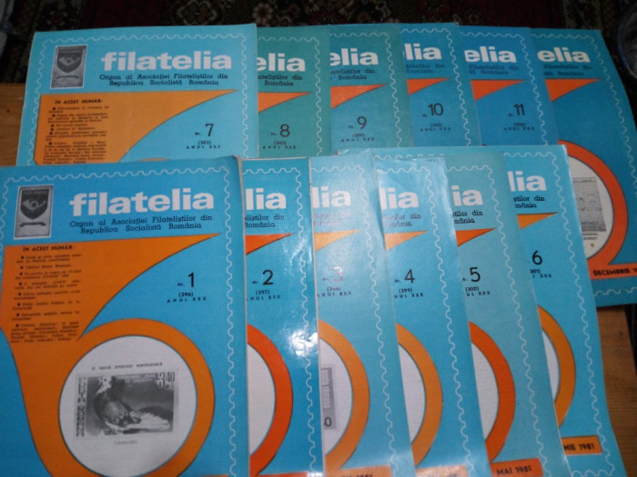 Revista filatelia-1981-set complet 12 numere