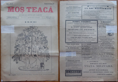 Ziarul Mos Teaca , jurnal tivil si cazon , nr. 42 , an 1 , 1895 , Bacalbasa foto