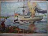 Ziarul Vulturul, 1906, Nr. 26 - Cromolitografie Bombardare Vas Turcesc (58x39cm), Raritate