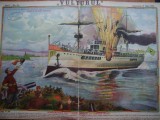 Cumpara ieftin Ziarul Vulturul , nr. 26 / 1906 , cromolitografie ; Bombardarea unui vas turcesc