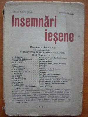 INSEMNARI IESENE ( anul IV, nr. 12 - decembrie 1939 ) foto