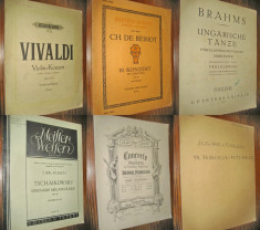 9974-6 Reviste Partituri vechi- 5 Vioara si Pian+1 Violoncel si Pian anii 20-40. foto