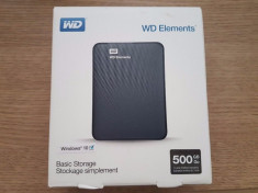 HDD hard disk WD ELEMENTS 500GB usb 3.0 nou nefolosit SIGILAT foto